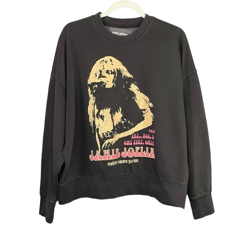 Janis Joplin Livy Lu Madison Sqaure Garden Oversized Crew Sweatshirt NWT